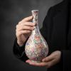 Qing Style Famille Rose Millefleurs Porcelain Danping Vase | Vases & Vessels by Dynasty Artisan. Item made of ceramic works with contemporary & eclectic & maximalism style
