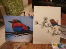 Theme: Birds | | Oil And Acrylic Painting in Paintings by Yamini Reddy. Item composed of synthetic