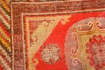 Antique Khotan Traditional Red and Yellow Wool Rug | Area Rug in Rugs by Rug and Kilim