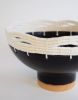 Handmade Ceramic Bowl #804 in Black with White Cotton | Decorative Bowl in Decorative Objects by Karen Gayle Tinney. Item composed of cotton and stoneware in contemporary or modern style
