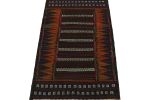 Vintage Afghan Kilim Rug with Polychromatic Stripes | Area Rug in Rugs by Rug and Kilim. Item made of wool
