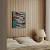 Fish Mid century modern painting geometric wall art | Oil And Acrylic Painting in Paintings by Berezart. Item composed of canvas compatible with boho and mid century modern style
