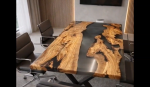Clear Epoxy Dining Table, Epoxy Resin Office Desk | Tables by Innovative Home Decors. Item composed of wood in country & farmhouse or art deco style