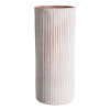 White-pink handcarved cylinder vase | Vases & Vessels by ENOceramics. Item made of ceramic works with minimalism & contemporary style