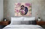 Abrazos con crema | Oil And Acrylic Painting in Paintings by Elena Parau. Item made of canvas works with minimalism & contemporary style
