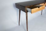 Mid-Century Solid Black Walnut Office Desk with Cherry Wood | Tables by Curly Woods. Item made of oak wood with concrete works with mid century modern style
