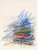 Blue Notes No. 13 | Oil And Acrylic Painting in Paintings by Daylight Dreams Editions. Item made of paper with synthetic works with mid century modern & contemporary style