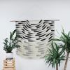 Large Painted Stripe Fringe Wall Hanging in Black | Tapestry in Wall Hangings by Julia Canright. Item composed of fabric