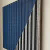 Compose 1  - Blue | Embroidery in Wall Hangings by Fault Lines by Matthias de Vogel. Item made of fabric with brass