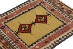 Vintage Sofreh Kilim rug in Camel, Red Medallions | Area Rug in Rugs by Rug and Kilim
