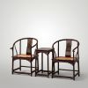Prince Kung's Longevity Horseshoe Armchair Trio with Rattan | Chairs by Dynasty Artisan. Item composed of wood compatible with contemporary and eclectic & maximalism style