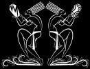 Les Danseurs, LD01 (Black on White )  LD02 ( White on Black) | Wallpaper in Wall Treatments by ART DECOR DESIGNS. Item composed of fabric & paper