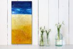 Heart of Gold Oil Abstract | Oil And Acrylic Painting in Paintings by Strokes by Red - Red (Linda Harrison). Item made of canvas