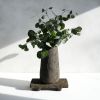 Giant Pear Shaped Vase in Earth Brown Concrete | Vases & Vessels by Carolyn Powers Designs. Item composed of concrete and glass in minimalism or contemporary style