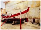 Anchored Boat at The Peniche Fortress (1 & 2) - diptych | Drawings by Melissa Patel. Item made of paper with synthetic