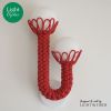 Vibrant Red Duo Lamp | Interwoven wall light & glass shades | Sconces by Light and Fiber. Item composed of steel and glass in mid century modern or contemporary style