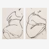 Set of 2 - Ink drawing on vintage paper | Drawings by forn Studio by Anna Pepe. Item made of paper