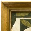 Green Mid-Century Modern Inspired Collage in Vintage Frame | Paintings by Suzanne Nicoll Studio. Item made of wood works with minimalism & mid century modern style