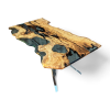Live edge Clear Epoxy Table made from olive wood | Dining Table in Tables by Ironscustomwood. Item composed of wood and synthetic