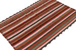 Vintage Shiraz Persian Kilim rug in Polychromatic Stripes | Area Rug in Rugs by Rug and Kilim