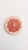 Pink Grapefruit Coaster Couple | Tableware by Federica Massimi Ceramics. Item made of ceramic works with eclectic & maximalism & mediterranean style