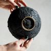 Medium Treasure Bowl in Textured Black Concrete & Brass | Decorative Bowl in Decorative Objects by Carolyn Powers Designs. Item made of brass & concrete compatible with minimalism and contemporary style