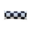 Checkered Handwoven Long Cotton Lumbar Pillow Cover | Cushion in Pillows by Mumo Toronto. Item composed of cotton in boho or minimalism style