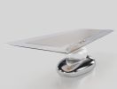 Pebble Dining Table Glass Top by Workshop Gaea | Tables by Gaea Craft. Item made of bronze with glass works with modern style