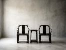 Imperial DUO Dragon Ming Official Hat Armchair Tea table Set | Chairs by Dynasty Artisan. Item composed of wood in contemporary or eclectic & maximalism style