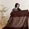 Handwoven Mink Brown Myrtle Drift Merino Throw | Linens & Bedding by Studio Variously. Item made of wool