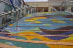 "Spring Creek" Grand Staircase | Public Mosaics by Deirdre Saunder | Silver Spring Metro Plaza in Silver Spring. Item composed of glass