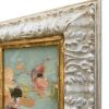 Soft Blue Contemporary Abstract Painting in Vintage Frame | Oil And Acrylic Painting in Paintings by Suzanne Nicoll Studio. Item composed of wood compatible with contemporary style
