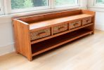 Long Window or Hall Bench with Storage | Benches & Ottomans by Simon Metz Woodworking. Item made of wood works with mid century modern & contemporary style
