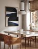 "Blue Graphic No. 1" - Midcentury Modern Painting | Oil And Acrylic Painting in Paintings by ART + ALCHEMY By Nicolette Atelier. Item made of wood & canvas compatible with minimalism and mid century modern style