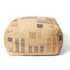 Wheat Handloom Jute Cotton Floor Pouf Cover | Pillows by Studio Variously