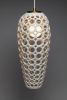 Lace Elongated Teardrop Pendant | Pendants by Lynne Meade. Item made of stoneware with synthetic