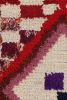 Vintage Moroccan Runner Rug in White with Red Diamond | Area Rug in Rugs by Rug and Kilim
