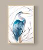 Heron No. 33 : Original Watercolor Painting | Paintings by Elizabeth Becker. Item composed of canvas compatible with minimalism and contemporary style