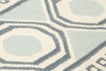 Vintage Dhurrie Rug in Blue, Beige and Cream Medallions | Area Rug in Rugs by Rug and Kilim