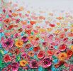 Bursting flowers | Oil And Acrylic Painting in Paintings by DaggArt. Item made of canvas with synthetic