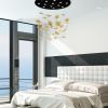 Murano Maple Leaves Chandelier in Cognac Glass Color | Pendants by Galilee Lighting. Item composed of metal and glass in modern style