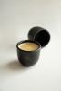 Black Stoneware Espresso Coffee Cup | Drinkware by Creating Comfort Lab. Item made of stoneware works with minimalism & contemporary style