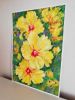 Yellow Hibiscus - Original Painting | Oil And Acrylic Painting in Paintings by Iryna Fedarava. Item composed of paper in contemporary or modern style