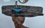 "Spiritual Faith" ~ Glass Blown Sink | Water Fixtures by White Elk's Visions in Glass - Glass Artisan, Marty White Elk Holmes & COO, Jo Pierce