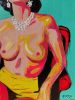 Unapologetic Presence Neo-Pop Female Figure Painting | Oil And Acrylic Painting in Paintings by Berezart. Item made of canvas compatible with contemporary and urban style