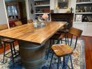 Swiveling Scooped Seat Brewster | Bar Stool in Chairs by The Strong Oaks Woodshop. Item made of wood & metal compatible with minimalism and country & farmhouse style