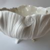 Porcelain and gold translucent white bowl on feet | Dinnerware by Helene Fleury. Item made of ceramic works with contemporary style