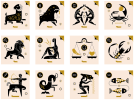 Celestial Zodiac Series – Noir Edition | Prints by Kirsten Ulve. Item composed of paper in minimalism or mid century modern style