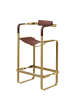 Contemporary Bar Stool w/Backrest Metal&Natural Leather | Chairs by Jover + Valls. Item composed of leather compatible with contemporary and art deco style