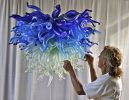 Pololena Chandelier SOLD | Chandeliers by Rick Strini. Item made of glass